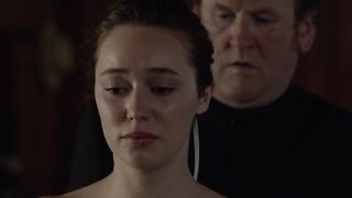 Alycia Debnam-Carey Topless, Side Boobs, Sexy Nun in movie'The Devil's Hand'