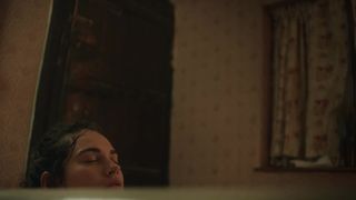 Lily James - The Dig (2021) celeb a topless scene from the movie