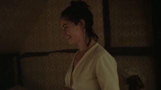 Lily James - The Dig (2021) celeb a topless scene from the movie