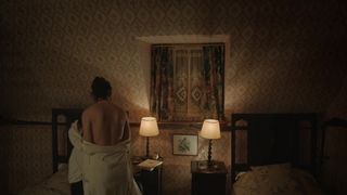 Lily James - The Dig (2021) celeb a topless scene from the movie