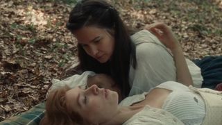 Vanessa Kirby , Katherine Waterston - The World to Come (2020) lesbian hot scene show scenes