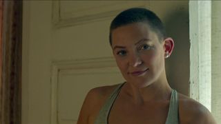 Kate Hudson hot movie scene - Music (2021) bald head, underwear celeb scene