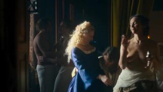 Nude and Sex Scenes Amy James-Kelly topless ⭐ Blood, Erotic and Royalty (2022)