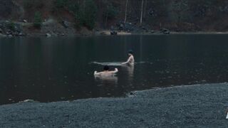 Outdoors Nudity Scene ⭐ Leona Sklenickova topless ⭐ Stínohra (2022)