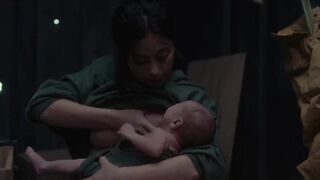 Lactation Scene Anna Castillo topless ⭐ Nowhere (2023)