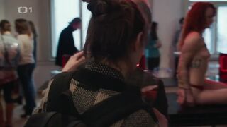 Binding and public nudity scene Petra Hrebickova hot | Pozadi udalosti (2022)