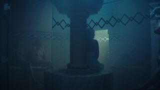 Bel Powley topless, Tracee Ellis Ross naked - Cold Copy (2023) sexy sauna movie scenes