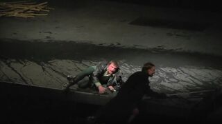 Petra Vajdová, Barbora Palčíková topless. Nude on Stage. Performance "Nevesta hôl" (2015)