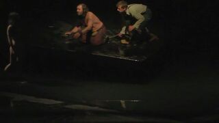 Petra Vajdová, Barbora Palčíková topless. Nude on Stage. Performance "Nevesta hôl" (2015)