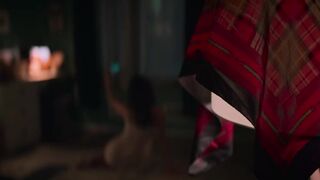 Emilia Jones sexy - Cat Person (2023) dressed bedroom sex scene