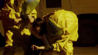 Sofia Carson sexy kiss scene - Songbird (2020)