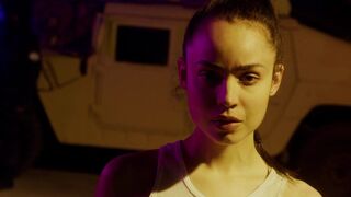 Sofia Carson sexy kiss scene - Songbird (2020)