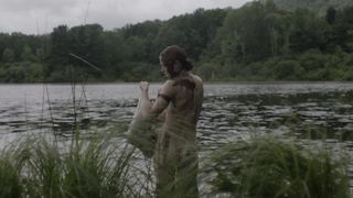 Lucy Walters - Here Alone (2016) Naked actress in a TV movie scene