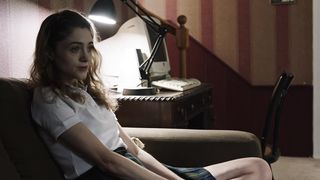 Natalia Dyer - Yes, God, Yes (2017) Naked actress in a TV movie scene